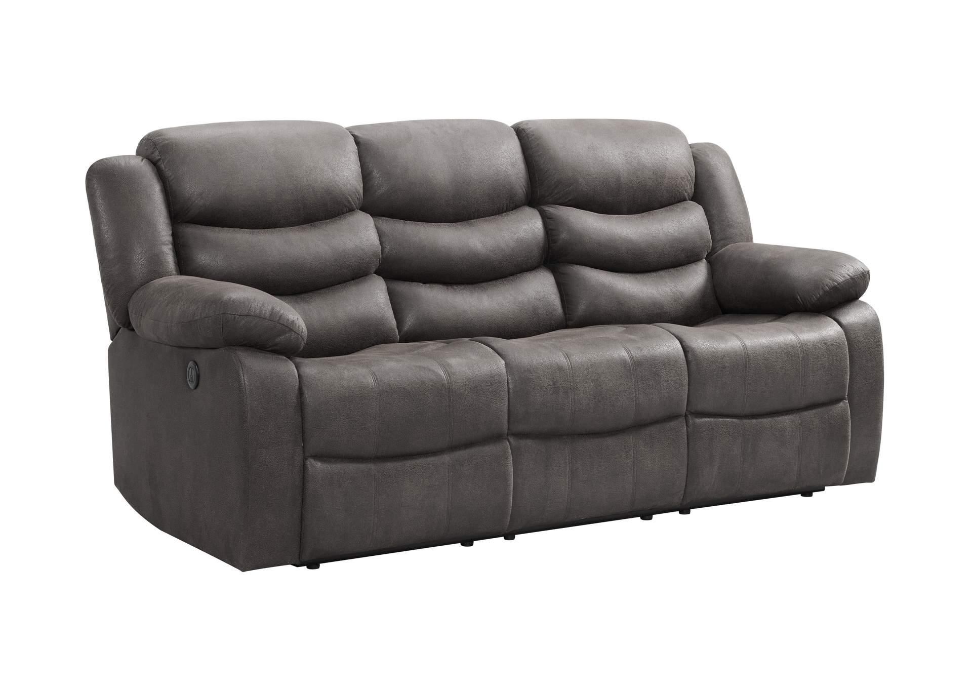 Dual Reclining Sofa and Love Seat in Brown